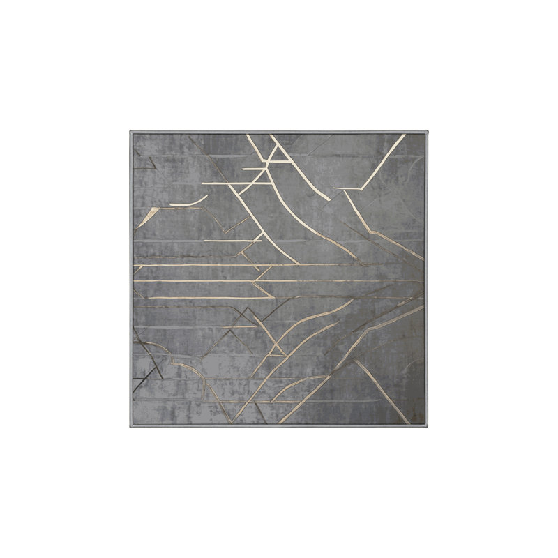 Machine Washable Gray Area Rug, Square 3'