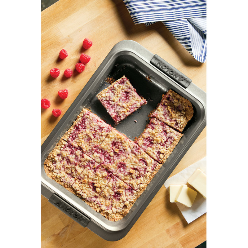 Anolon Advanced Bakeware Nonstick Rectangular Baking Cake Pan with Silicone Grips