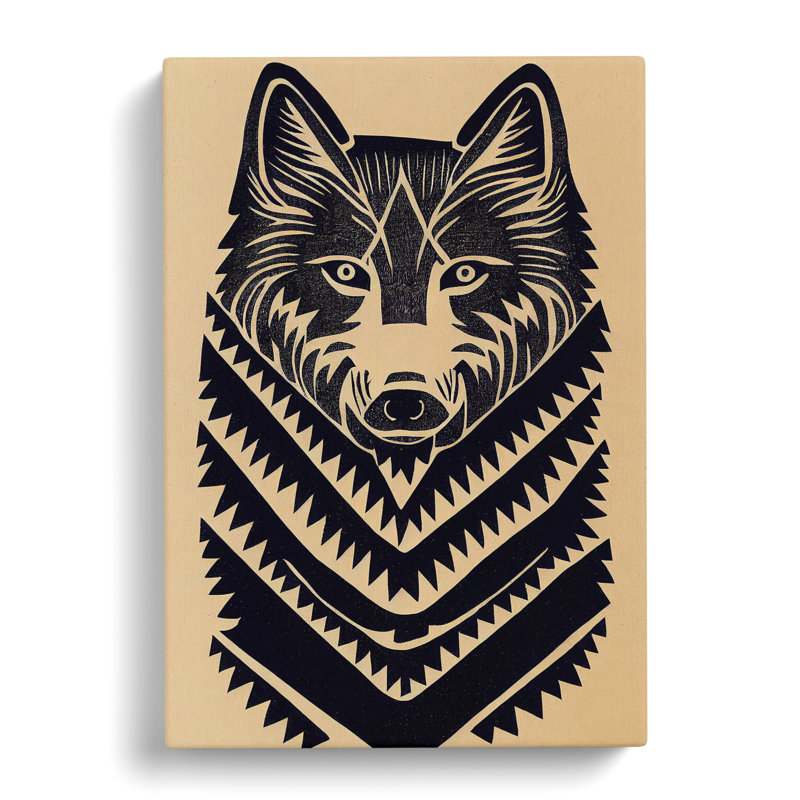 Wolf In Abstract No.2 - Wrapped Canvas Print, 50cm H x 35cm W x 3cm D