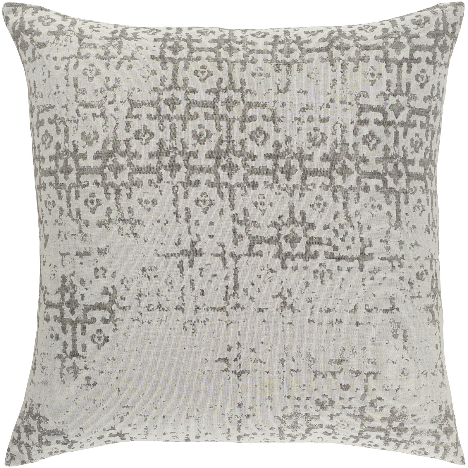 Aneta Geometric Handwoven Cotton Duvet Cover, King/Cal. King, Light Gray