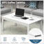 Ensemble de conversation de patio 3 pièces en aluminium 3 pièces, canapé d'extérieur 5 places avec coussins gris clair épais et structure blanche et table basse-821615562
