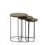 Tables gigognes rondes modernes noires 17,5 pouces