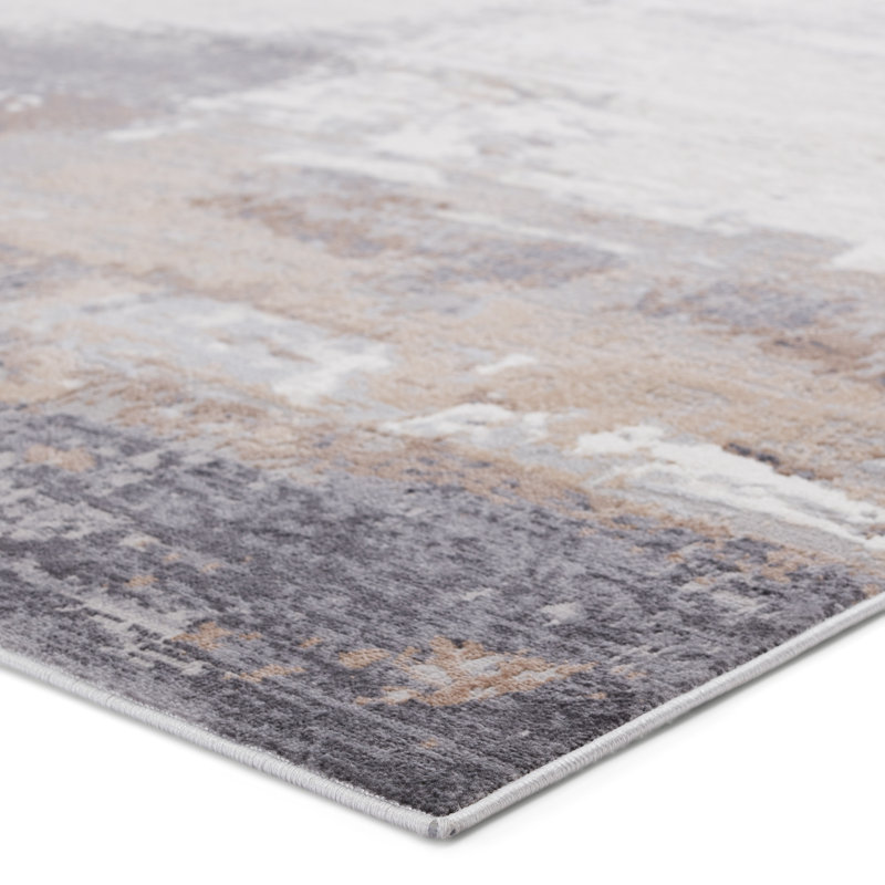 Tapis abstrait gris, Tapis de couloir 3 pi x 12 pi