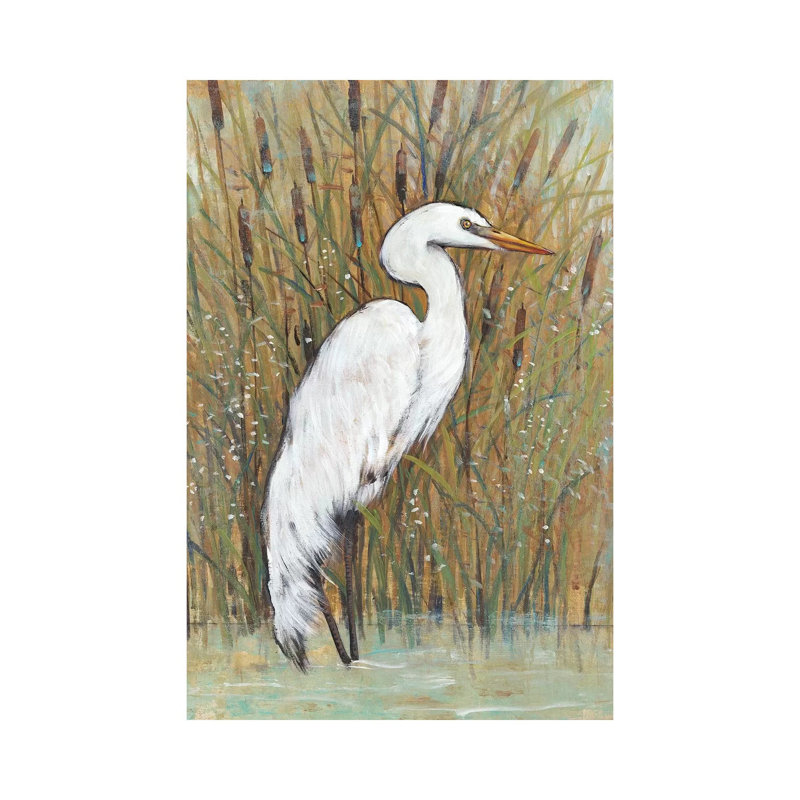 White Egret II 1 Piece Wrapped Canvas Wall Art, 20.32 cm H x 30.48 cm W