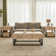 Natural 43" W Rectangular Coffee Table with Two Drawers