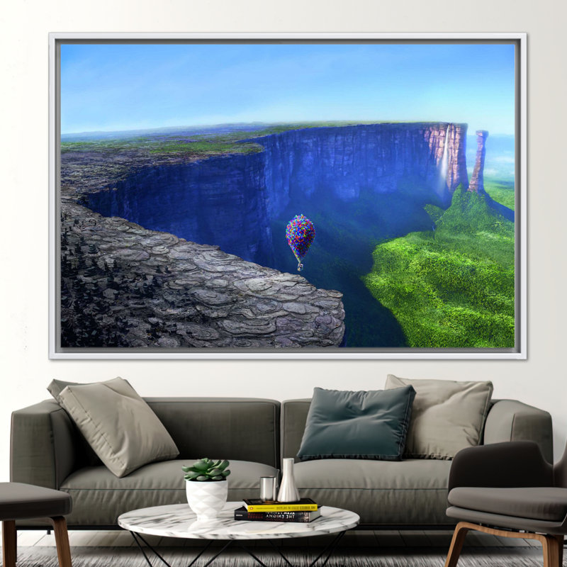 «Up Movie Inspired Landscape Art Canvas», cadeau de Noël parfait et décoration de chambre d'enfant, Blanc, H 45 po x l 81 po