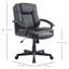  Swivel Executive Office Chair Mid Back PU Leather Chair w/ Arm, Black-20633501