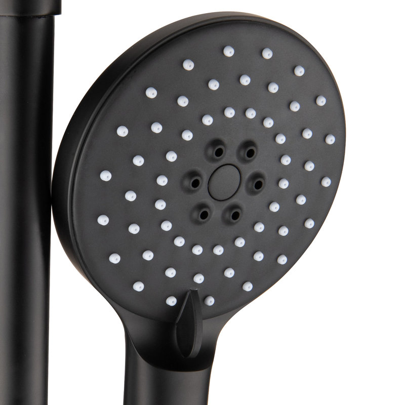 Wall Mounted Rain Showerhead And Hand Shower System With Adjustable Slide Bar (Rough-In Valve Included)