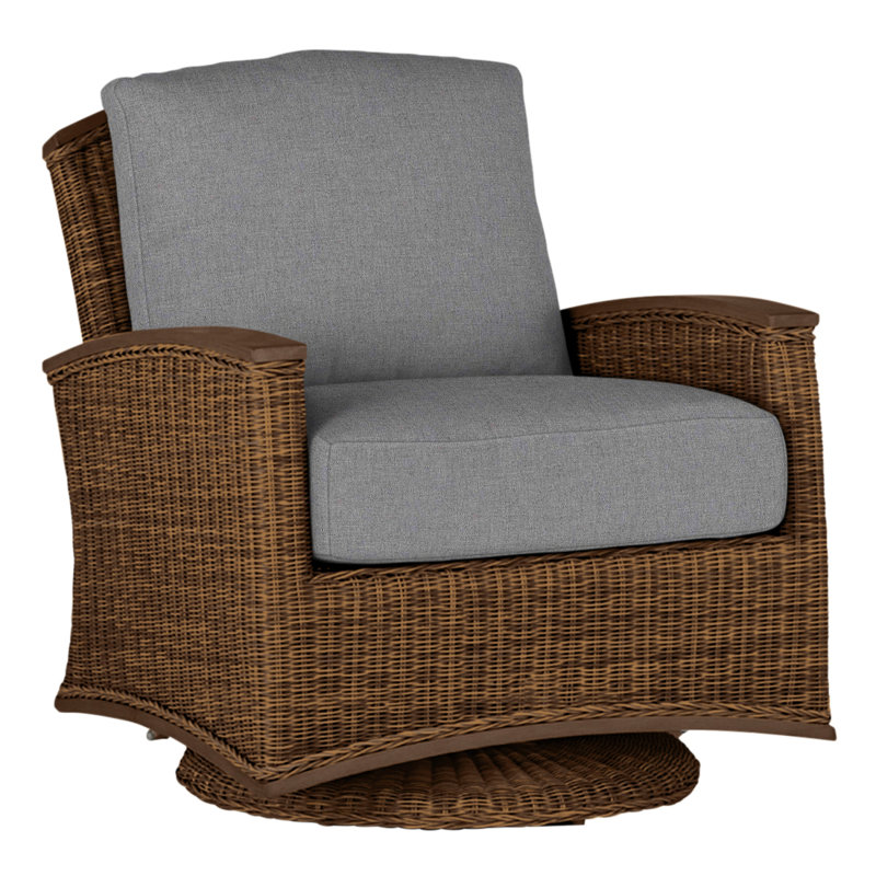 Fauteuil oscillant tissé Astoria - Raphia / Chêne, Pas de passepoil + bourre standard, Rollo crème, Raphia / chêne