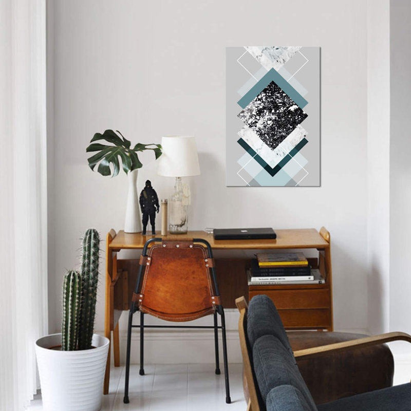 « geometric textures viii » par mareike böhmer, impression sur toile tendue, H 26 po x l 18 po x P 1,5 po, Pas de tapis