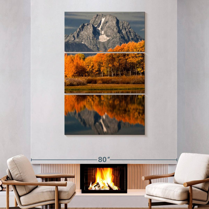 Alvord Grand Teton, reflets d'automne, H 74 po x l 48 po