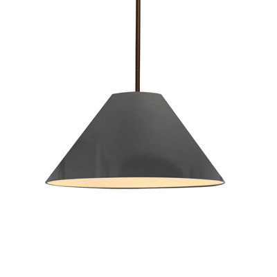 Radiance - Avola 1-Light Pendant - Muted Yellow - Matte Black - 15"W x 7.25"H - Dedicated LED - Rigid Stem