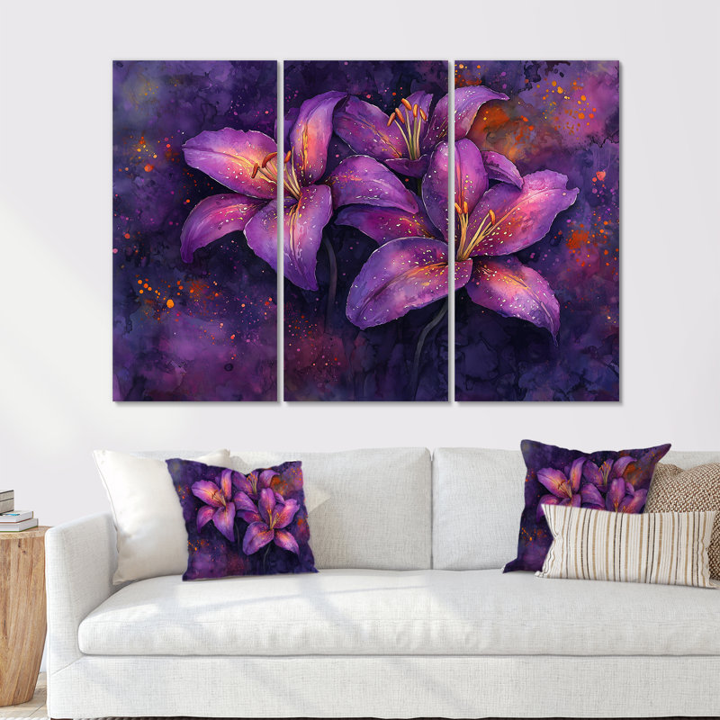 Dreamscape - ensemble de 3 lys, Toile tendue, H 28 po x l 36 po, Ne s’applique pas