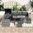 6-Piece Outdoor Sectional Sofa Set with Adjustable Backrests, Spacious Storage and Glass-Top Table-1811011890