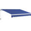 Auvent de balcon 13 'x 8' - Bleu foncé. Et eau. Manivelle manuelle. Cadre en aluminium. Terrasse, utilisation dans la cour. Ajustement multi-surfaces. Protection solaire réglable. Réduit la chaleur. Choix d'installation polyvalents.
