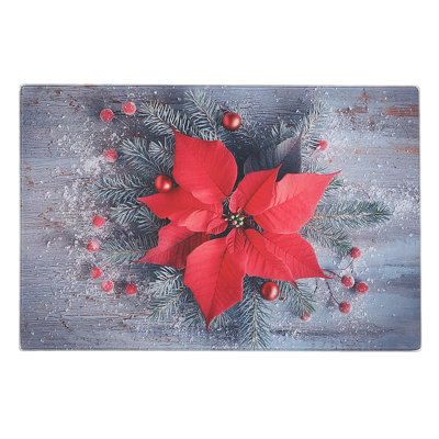 Planche à découper en verre poinsettia