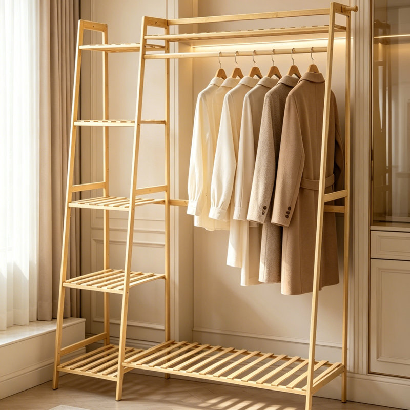 Adjustable Clothing Rack, Brown