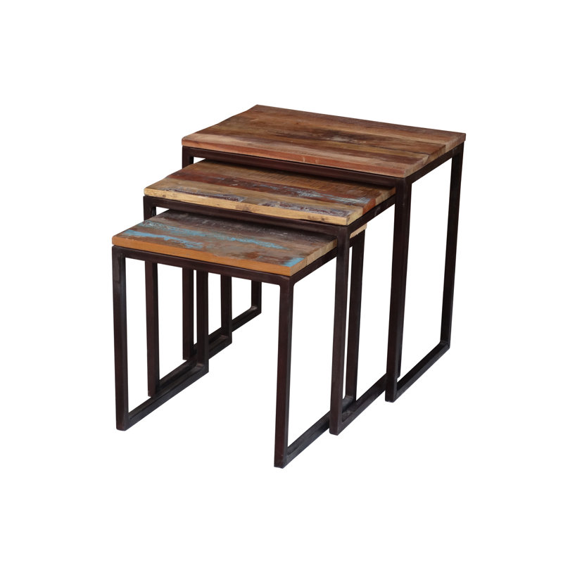 Brumbaugh Solid Wood Top Nesting Tables, Reclaimed