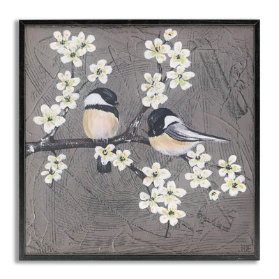 Bird Pair on Branch Framed Giclee Art by Jade Reynolds