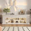 Foyer de meuble télé en bois massif beige-117623769
