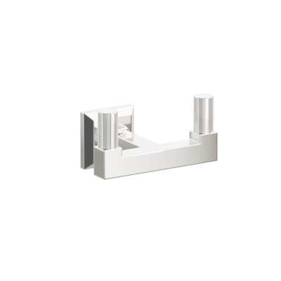 Emtek Select Double Hook w/ Chamfered Square Rosette, Square Stem & Knurled Tip