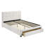 Mobilier de chambre à coucher blanc moderne: grand lit avec rangement inférieur et tiroirs en similicuir, élégant