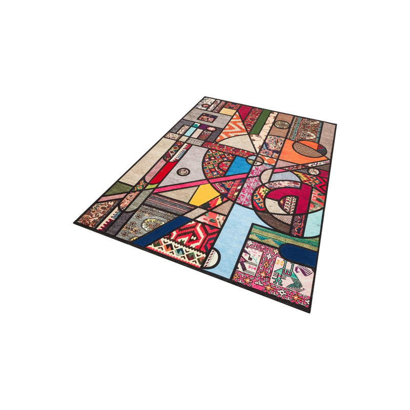 Tapis multicolore lavable à la machine, Sous-tapis rectangulaire 2 pi 4 po x 3 pi 11 po