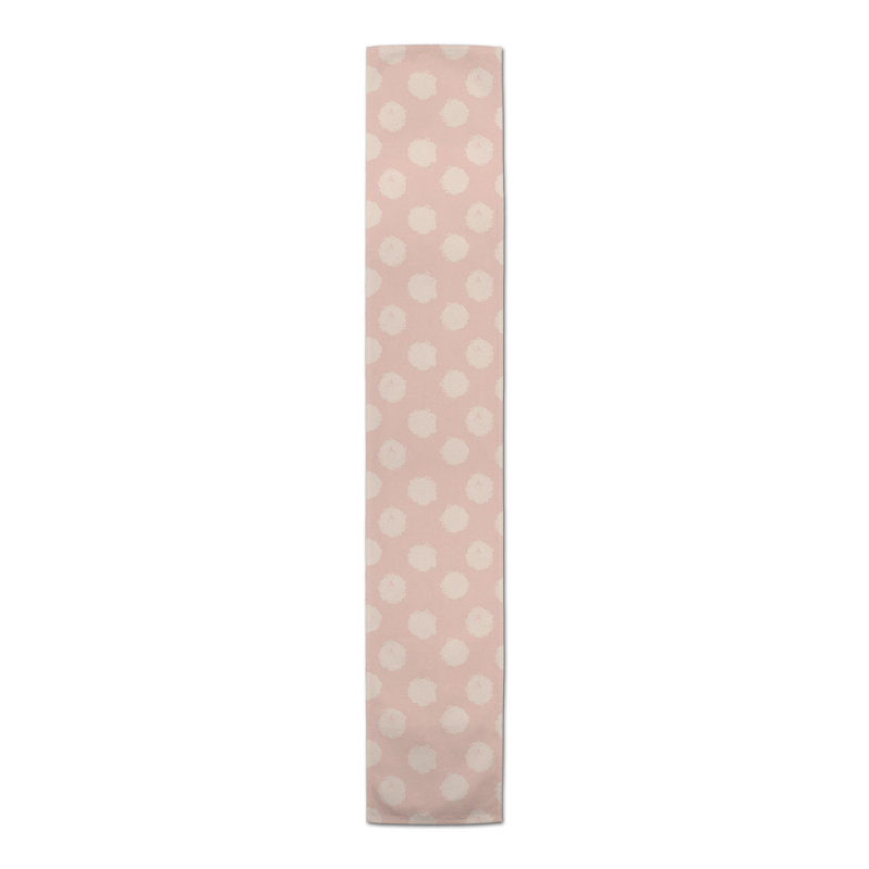 Chemin de table à pois, 72 po x 16 po, Rose