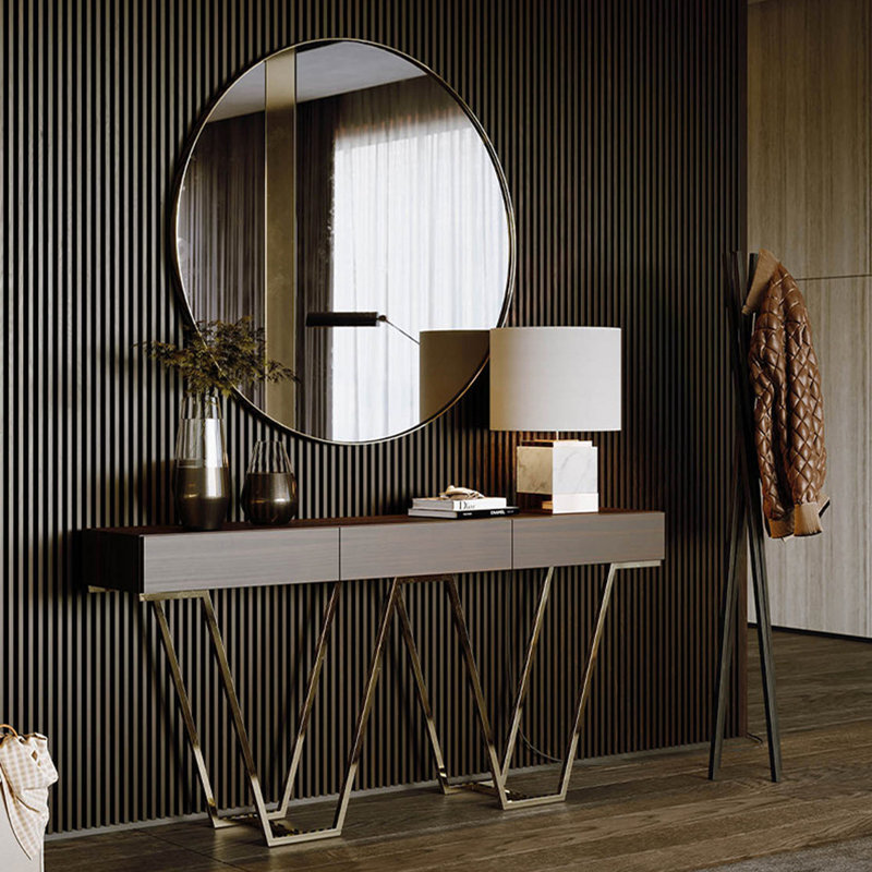 Console légère de luxe de style italien, H 33,5 po x l 55,1 po x P 15,7 po