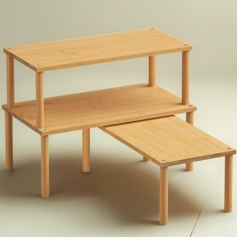 Ensemble de 3 tablettes de rangement en bambou