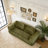2-in-1 Folding Convertible Sofa Bed, Modern Corduroy Sleeper Couch with 2*pillows, Futon Modular Upholstered Boneless Loveseat with Pull-Out Bed-1185583492-1186820302