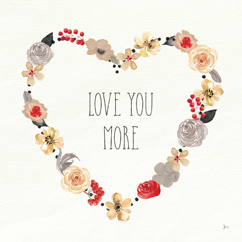 Love You More I Neutral, H 36 po x l 36 po x P 1,25 po