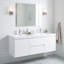 Meuble-lavabo double 60 po avec plateau en résine