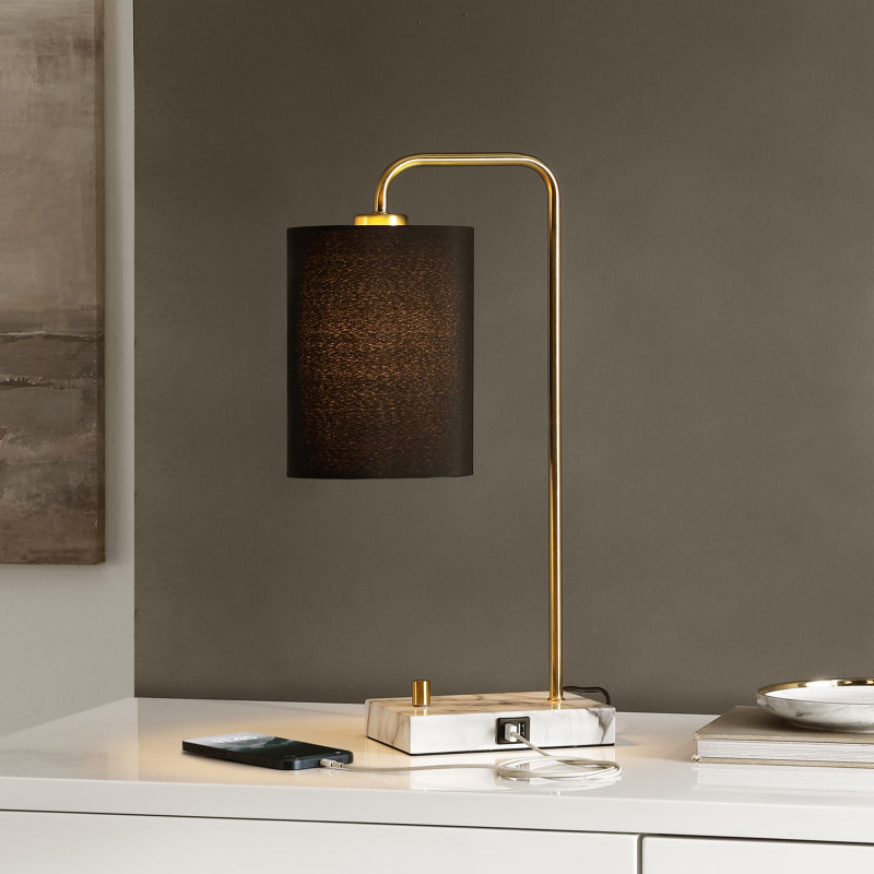 Lampe de table en fer avec port USB Nevana 20 pouces