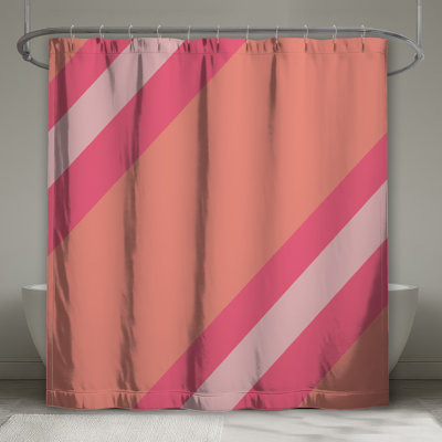 Rideau de douche rose très long