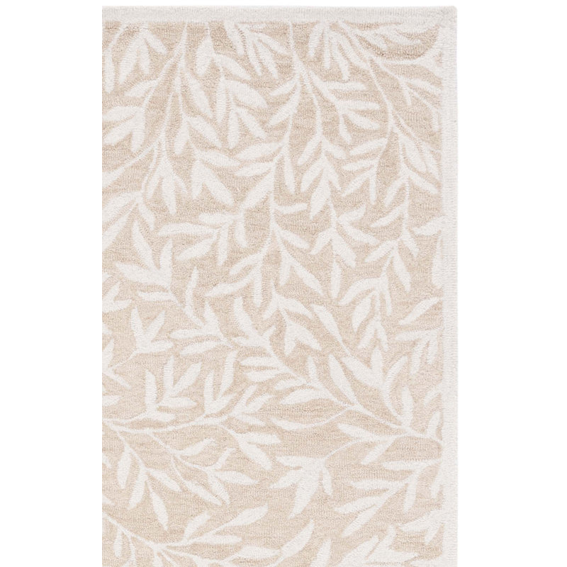 Jacameron Hand Tufted Wool/Cotton Floral Rug in Beige/Ivory, Rectangle 3' x 5'