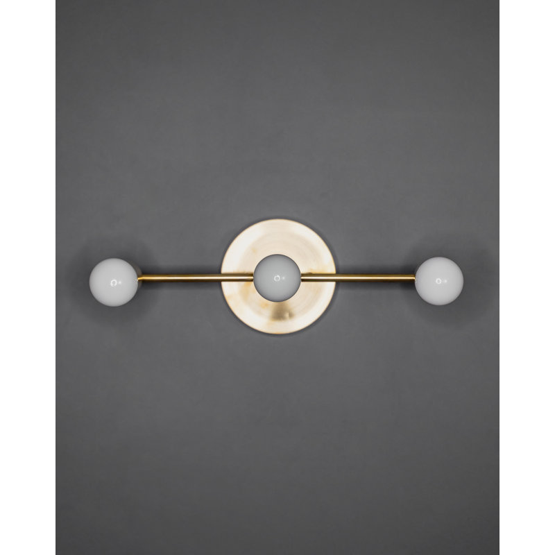Applique murale de salle de bain 3 lumières Claramae, Laiton brut