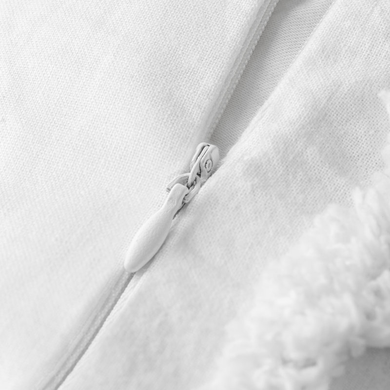 Ensemble d'édredon standard en coton 3 pièces, Édredon grand + 2 taies décoratives, Blanc