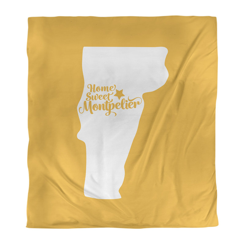 Housse de couette réversible simple montpelier vermont, Housse de couette simple TG, Jaune, Microfibre