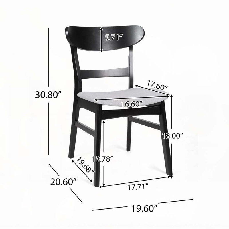 Wood Frame Dining Chair, Light Grey