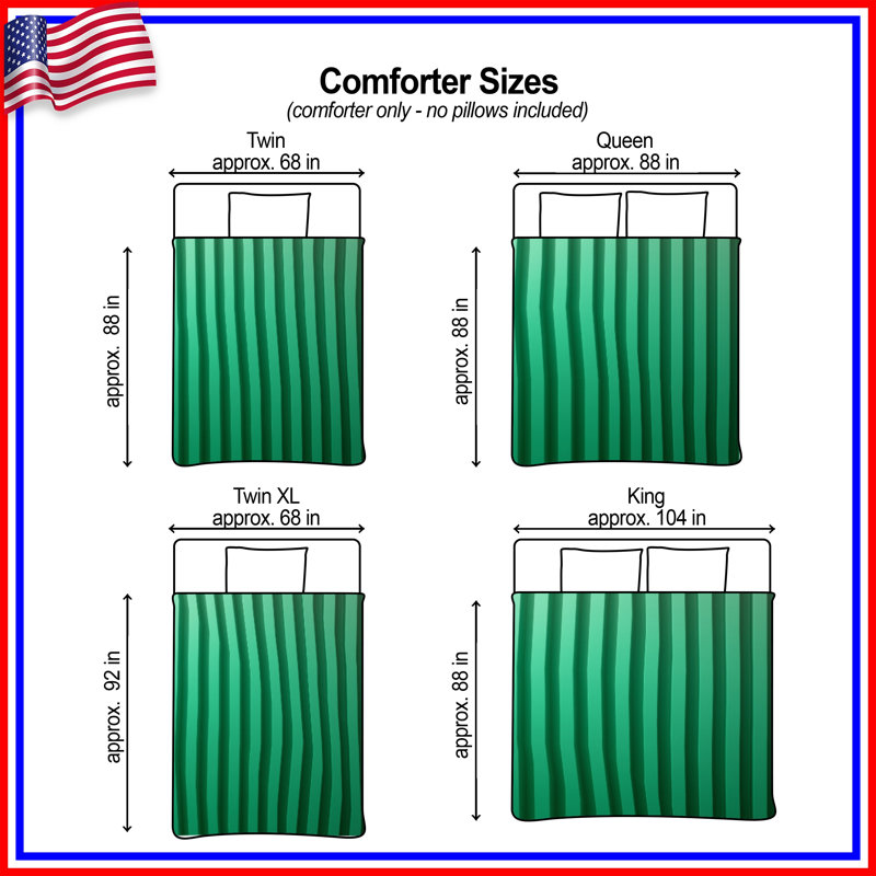 Green Vertical Stripes Comforter, Twin Extra Long
