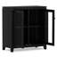 Armoire de rangement basse moderne en bois massif l 30 po avec portes en verre et tablettes réglables Cosmopolitan-2139929690