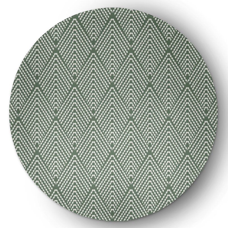 Chenille Geometric Indoor Rug, Round 5'