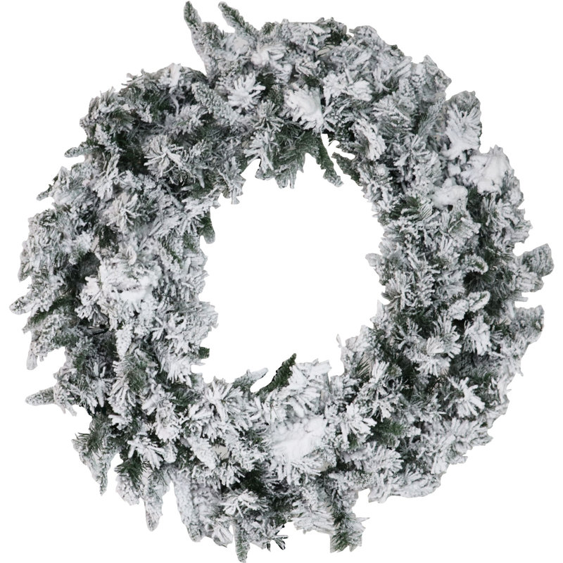 36-Inch Flocked Pine Artificial Christmas Wreath