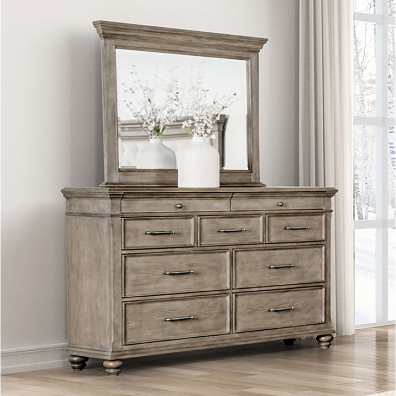 Commode 9 tiroirs avec miroir Osmaans