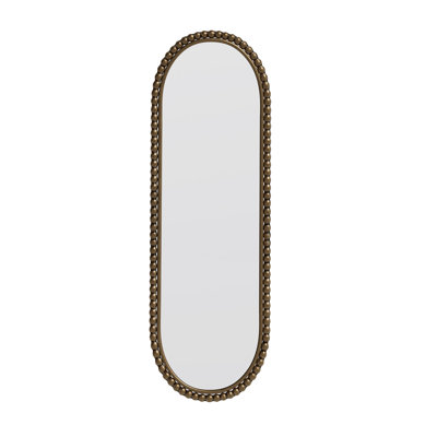 Iron Art Oval Retro Mirror, Antique Effect,Wall Hanging,Suitable For Living Room,Bedroom, Entrance (Gold)
