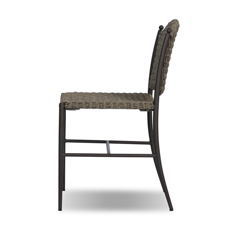 Abel Outdoor Dining Side Chair, Faux Olive Hyacinth