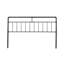 Tête de lit très grand de style industriel avec structure en fer, accents passepoilés, couleur noir mat, tête de lit de 2,01 po de largeur, 48,36 po de hauteur