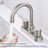 2 Handles Bathroom Sink Faucet, Brushed Nickel Centerset RV Bathroom Faucets For 3 Hole-125231471-125231472