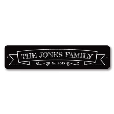 Family Name Banner Custom Aluminum Sign